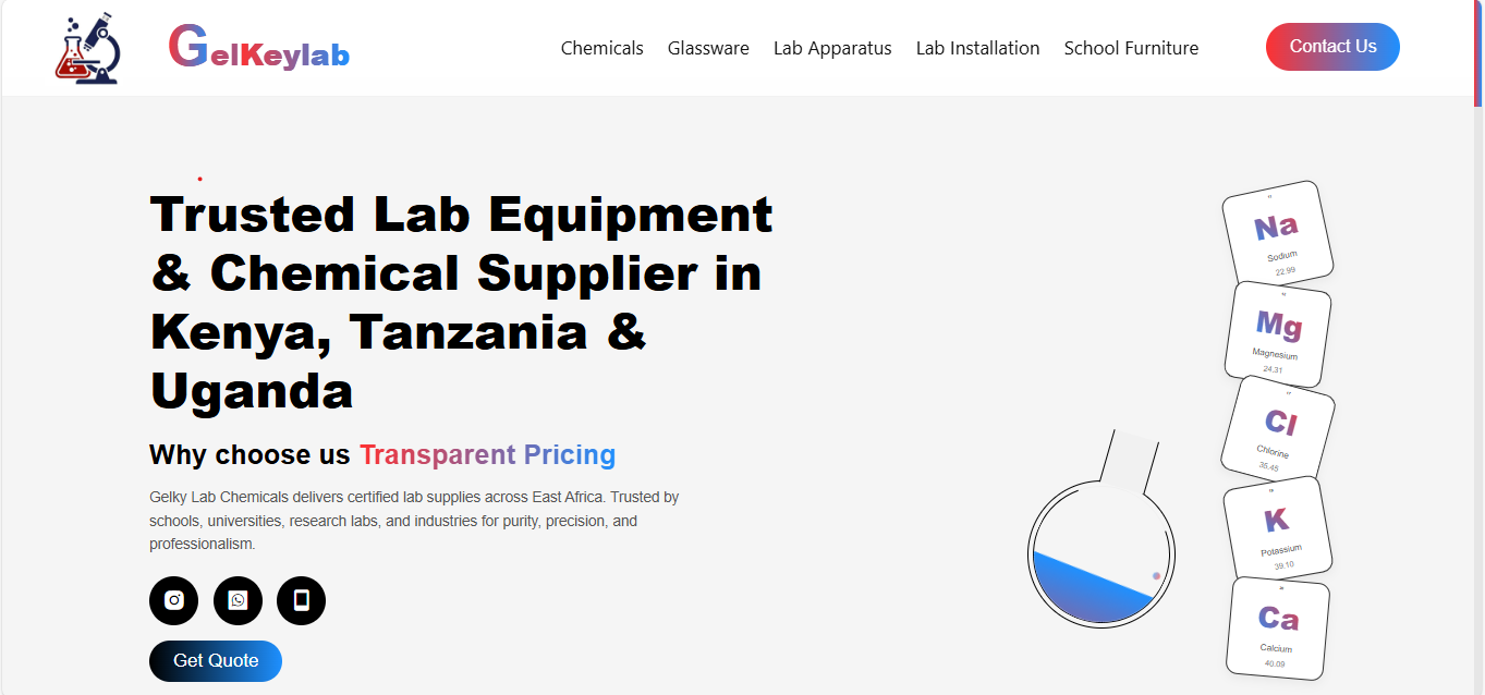Gelky Labs laboratory equipment e-commerce website