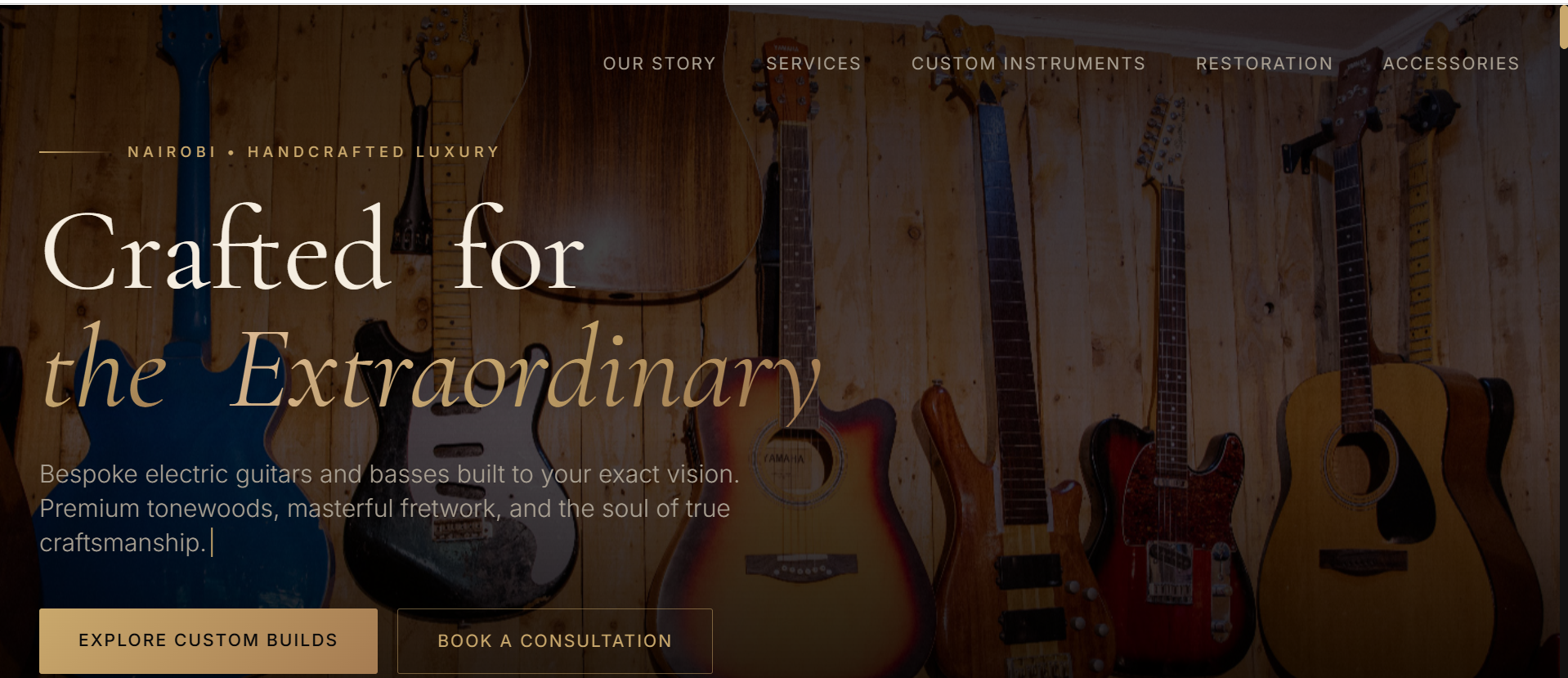 Odallo Guitars handcrafted instruments website